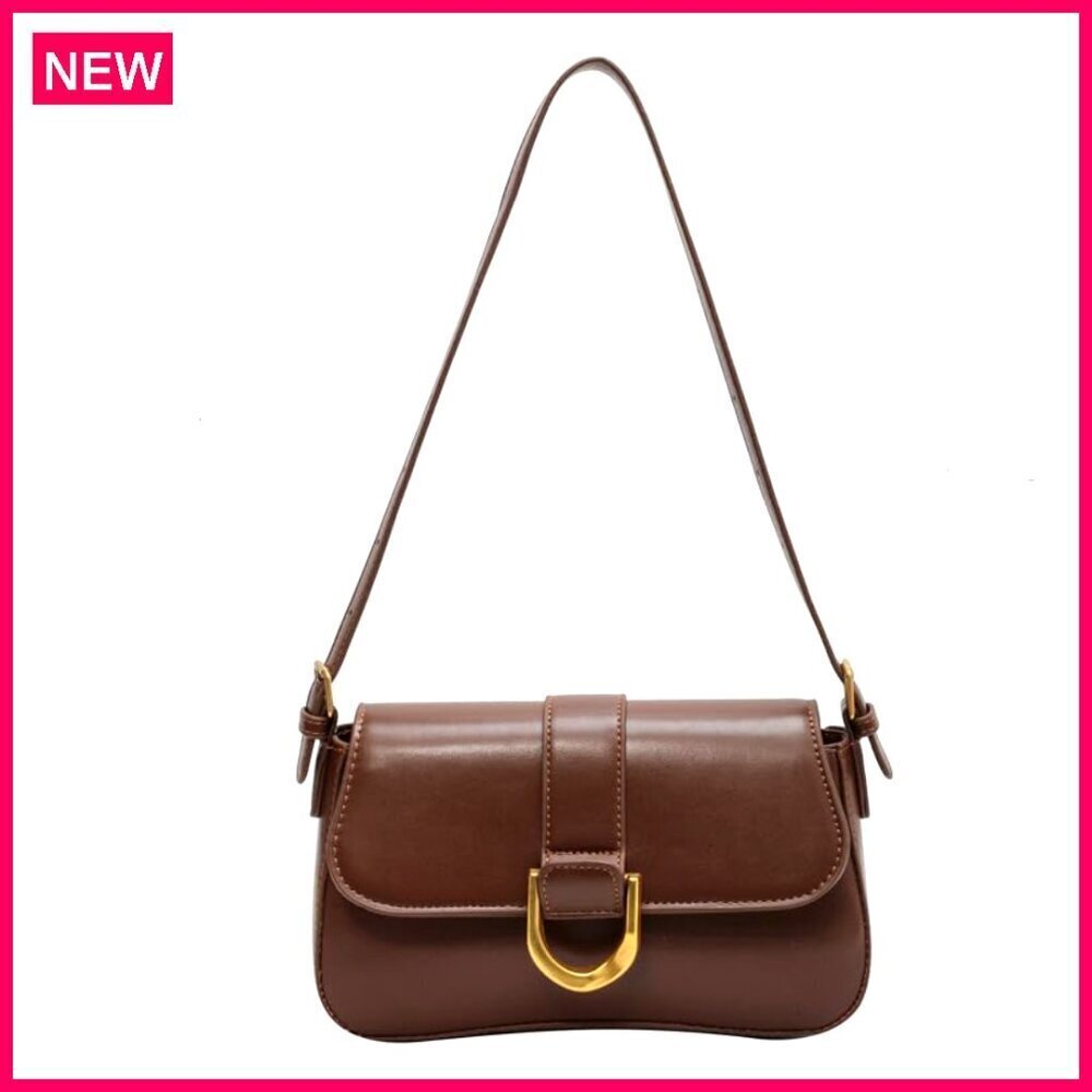 Vegan Leather Crossbody Bag with Adjustable Straps, Zipper Closure, Compact Size